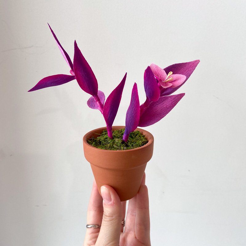 Buy Beautiful Crepe Paper Purple Heart Plant High-Quality Craft